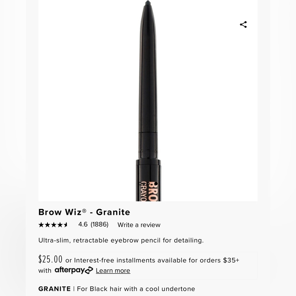 NEW🖤Anastasia Beverly Hills Brow Wiz Skinny Brow Pencil, GRANITE🖤